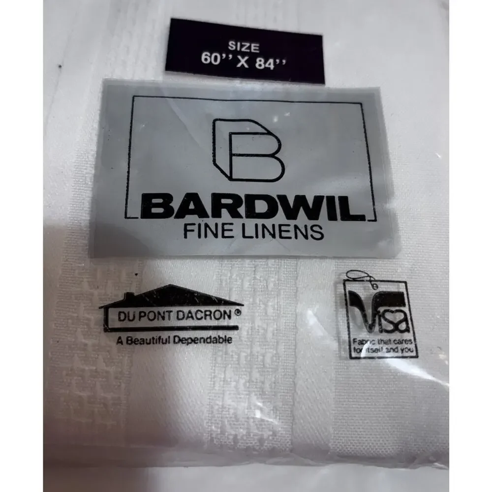 New Old Stock Vgt Bardwil Linens Carefree Oblong 60x84 Ivory Tablecloth White